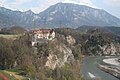 The castle and the Hinterrhein river