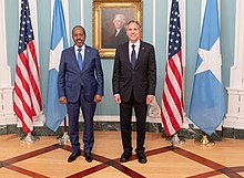 Hassan with US Secretary of State Antony Blinken in 2022 Secretary Blinken Poses for a Photo With Somali President Hassan Sheikh Mohamud (52362908573).jpg