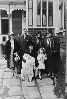 Beatrice (left) and Tom Seddon with members of their family