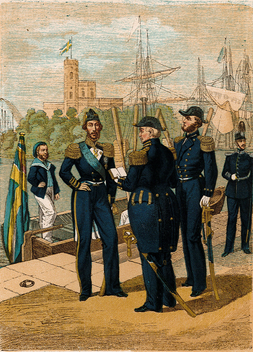 Sjöofficerare i paraduniform; ca 1860.