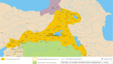 Urartu at its greatest extent in the time of Sarduris II, 743 BC