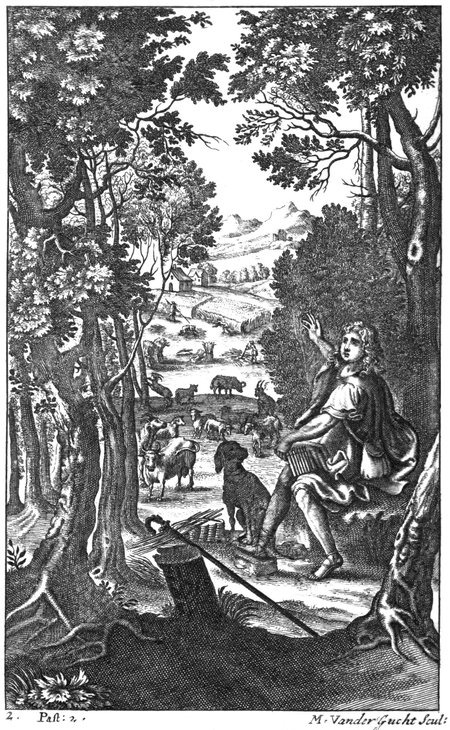 Illustration of Pastoral 2 "Young Corydon, th' unhappy Shepherd Swain"