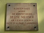 Lise Meitner – Gedenktafel