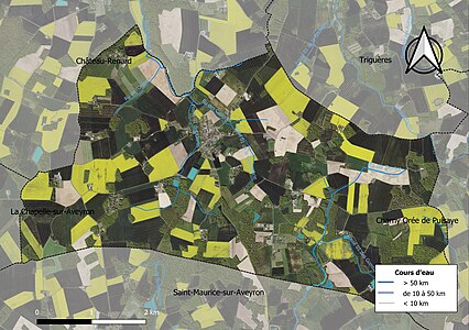 Carte orthophotographique de la commune en 2016.