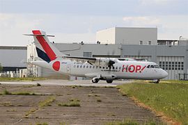 ATR 42-500 Hop ! for Air France F-GPYD sur l'aéroport de Saint-Nazaire en direction de Toulouse (Vol régulier réservé Airbus Industrie)