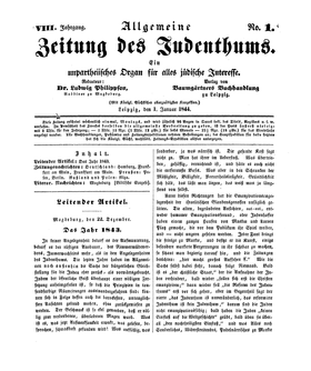 Image illustrative de l’article Allgemeine Zeitung des Judentums