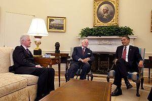 President Barack Obama meets with Senator Kenn...
