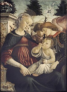 Sandro Botticelli, Vierge à l'Enfant avec deux anges, vers 1468-1469, musée des Beaux-Arts de Strasbourg.