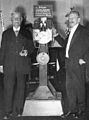 Image 46Max Skladanowsky (right) in 1934 with his brother Eugen and the Bioscop (from History of film technology)