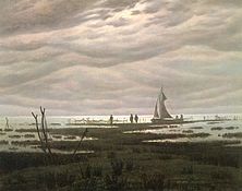 Рамен пејзаж на Грајфсвалдскиот Залив (Flachlandschaft am Greifswalder Bodden), Каспар Давид Фридрих, околу 1830-1834