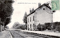 La gare de Champsac en 1921.