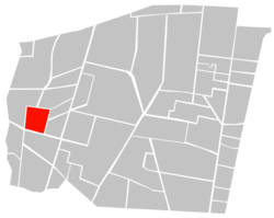 Location of Colonia San Juan (in red) within Benito Juárez borough