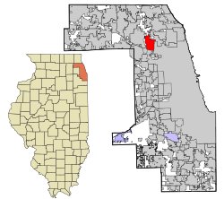 Lokasi Park Ridge dalam Cook County, Illinois.