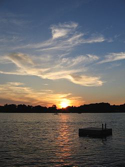 Sunset over Copake Lake