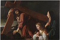 Christ carrying the Cross, contemplated by Mary and the Christian Soul, ca. 1630–1650. Oil on canvas, 124 x 185 cm, Madrid, Museo del Prado.[1]