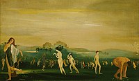 亚瑟·戴维斯，《极乐世界》（Elysian Fields），布面油画，收藏于菲利普美术馆，华盛顿哥伦比亚特区