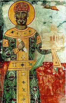 Dávid IV. na freske kostola v Monastieri Gelati