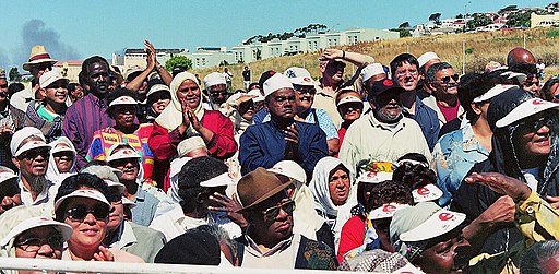 Land claimants at a "handing back District Six" rally in District Six, Cape Town (South Africa), 2001