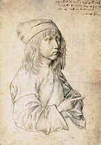 『十三歳の自画像』、1484年、紙にメタルポイント