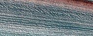 Close, color view of layers in northern ice cap, as seen by HiRISE under HiWish program