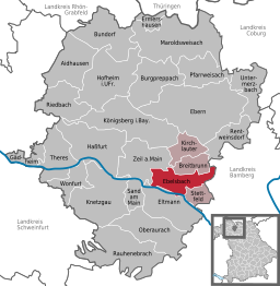 Läget för Ebelsbach i Landkreis Haßberge