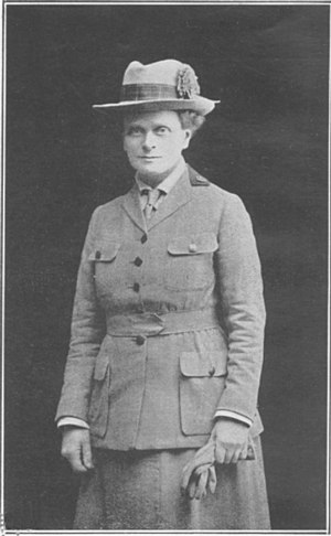 Elsie Inglis in 1916 on her return from Serbia