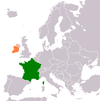 Location map for France and Ireland.