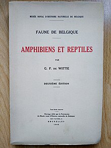 Gaston-François de Witte - Faune de Belgique - amphibiens et reptiles - 1948.