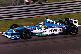 Giancarlo Fisichella in 'n Benetton in die 1999 Kanadese Grand Prix.