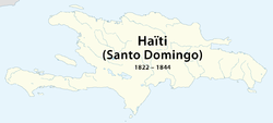 Максимальная протяженность Республики Гаити с 1822 по 1844 гг.