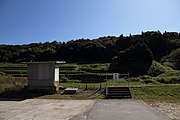 廃線後の駅入口。駅構内は立入禁止であった（2019年10月）