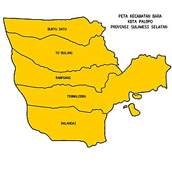 Peta kelurahan Buntu Datu ring kecamatan Bara