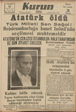 Mustafa Kemal Atatürk'ün ölümü ve devlet cenaze töreni için küçük resim