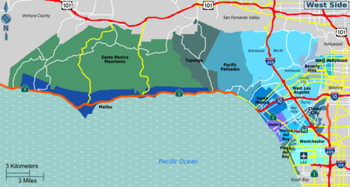 Map of Westside (Los Angeles County)