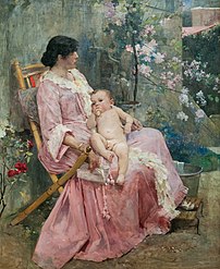 Arturo Michelena, La jeune mère, 1889, galerie d'art nationale de Caracas. (définition réelle 2 633 × 3 214)
