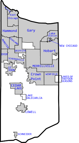 Lake County, Indiana map.svg