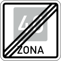 End of recommended speed zone