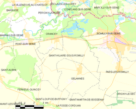 Mapa obce Saint-Hilaire-sous-Romilly