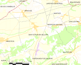 Mapa obce Saint-Sorlin-en-Valloire