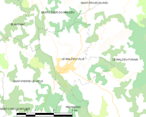 Poziția localității Le Malzieu-Ville