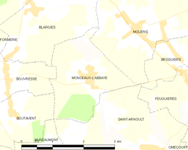 Mapa obce Monceaux-l’Abbaye