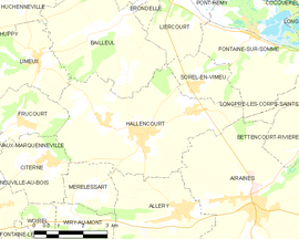 Mapa obce Hallencourt