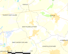 Mapa obce Saint-Hilaire-la-Forêt