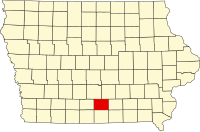 Map of Ajova highlighting Lucas County