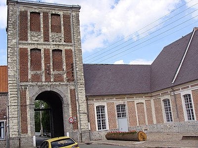 Colombier à Marchiennes faisant office de porte d'entrée de l'ancienne abbaye et accolé à l'ancienne brasserie Dufour.