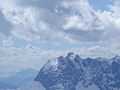 The Maukspitze (left), and Ackerlspitze (centre), seen from the Waidringer Steinplatte in winter