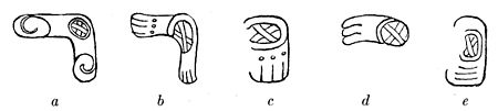 Fig. 10. Examples of glyph elision, showing elimination of all parts except essential element (here, the crossed bands).