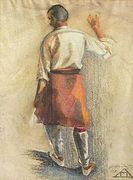 "El sembrador", pastel sobre papel de 53 x 40 cm (1950)