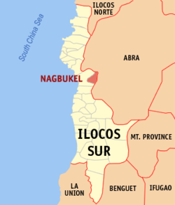 Map of Ilocos Sur with Nagbukel highlighted