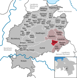 Läget för kommunen Pohle i Landkreis Schaumburg